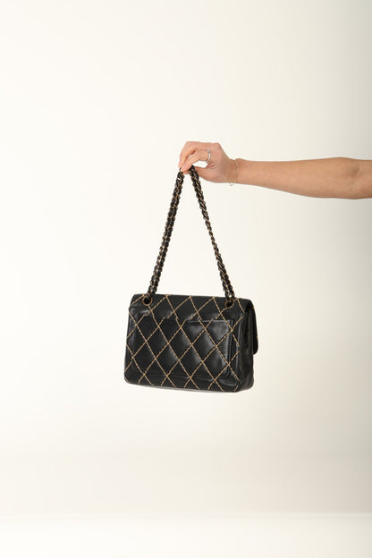Chanel 2000 Calfskin Wildstitch Flap Bag