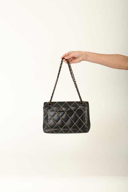 Chanel 2000 Calfskin Wildstitch Flap Bag