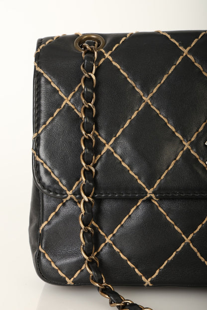 Chanel 2000 Calfskin Wildstitch Flap Bag
