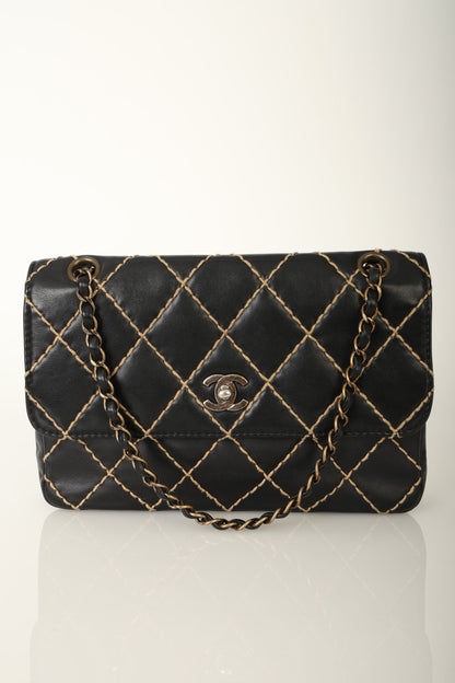 Chanel 2000 Calfskin Wildstitch Flap Bag