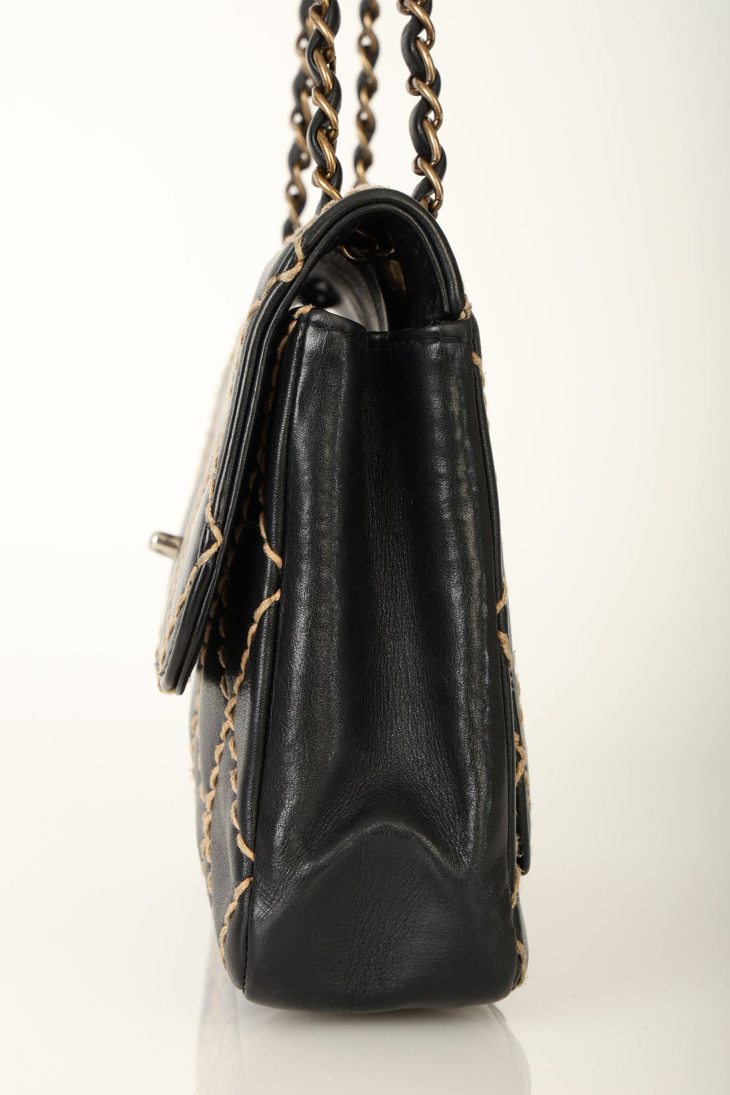 Chanel 2000 Calfskin Wildstitch Flap Bag