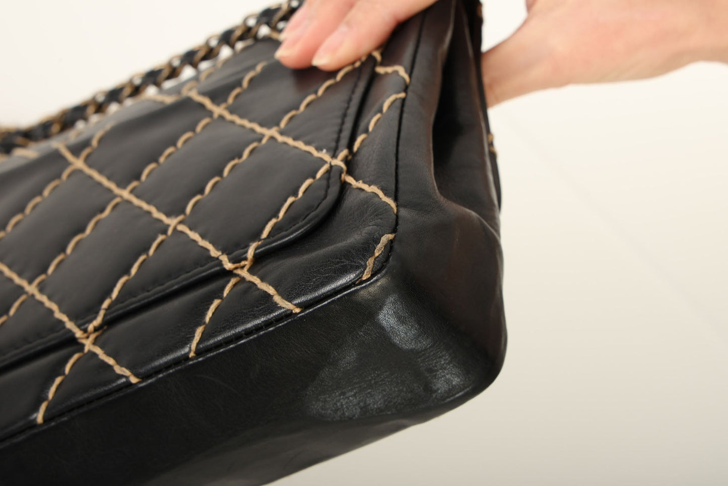 Chanel 2000 Calfskin Wildstitch Flap Bag