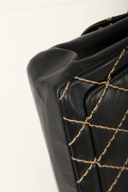 Chanel 2000 Calfskin Wildstitch Flap Bag