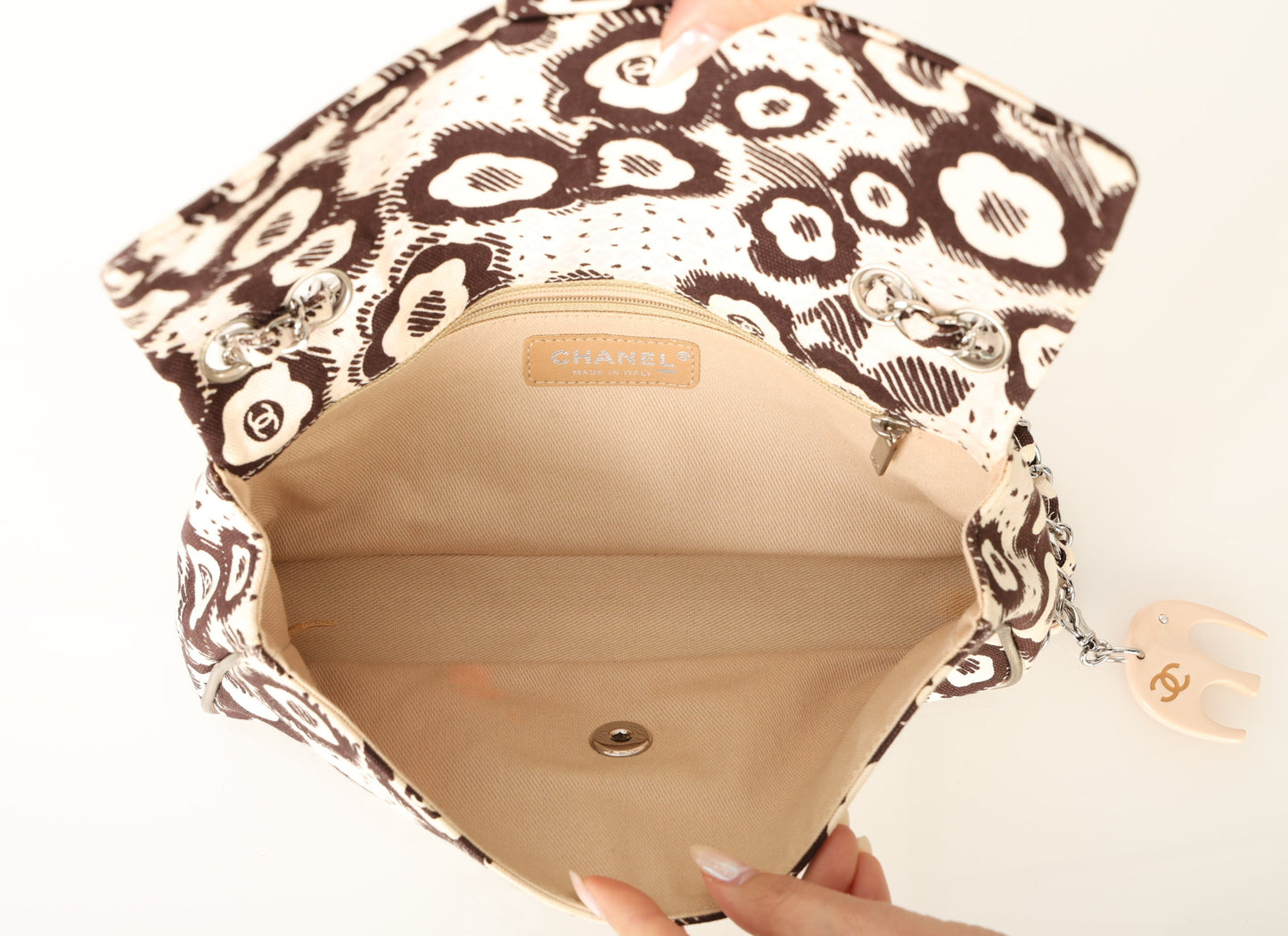 Chanel 2005 Canvas Camellia East West Flap