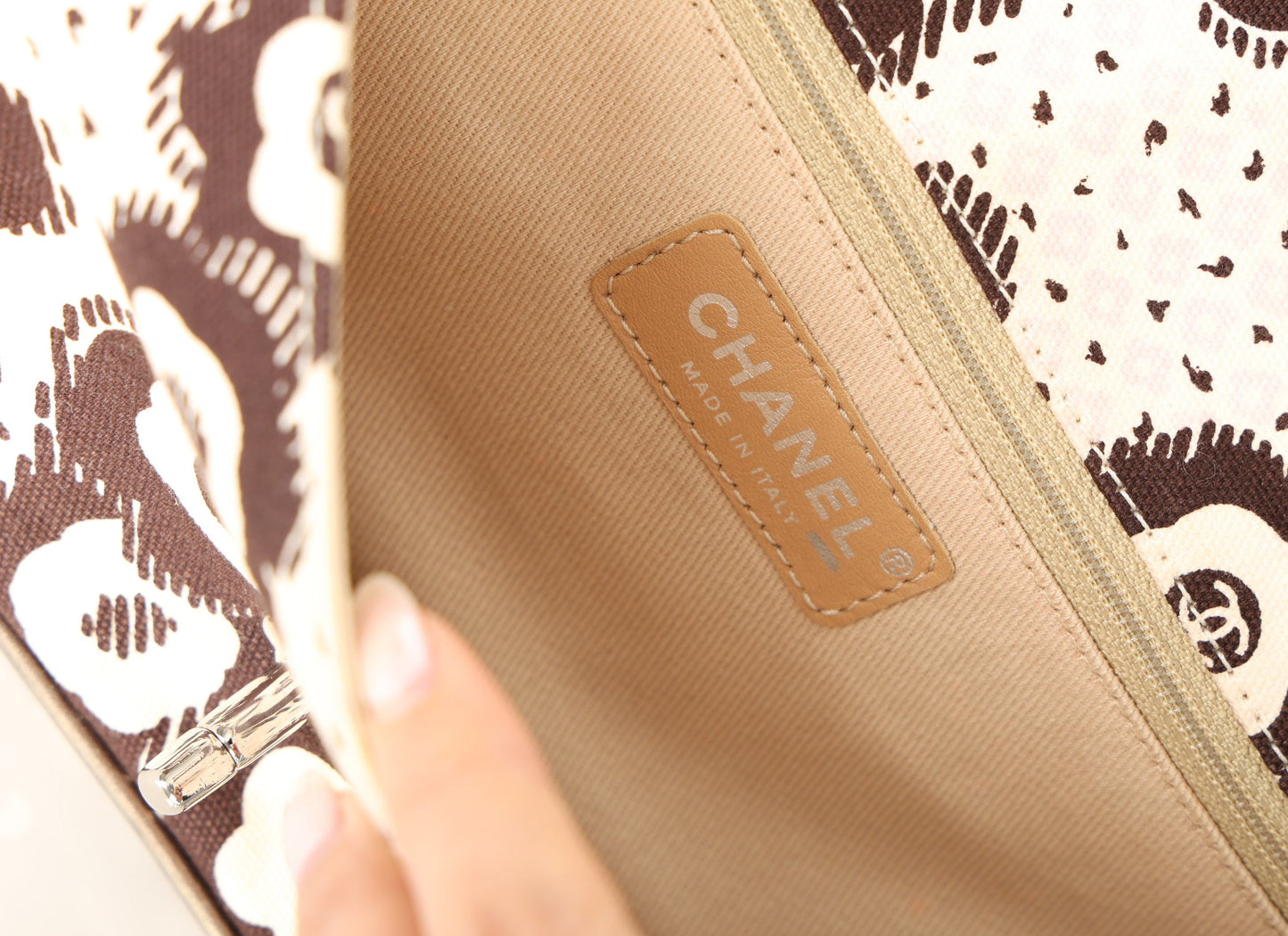 Chanel 2005 Canvas Camellia East West Flap
