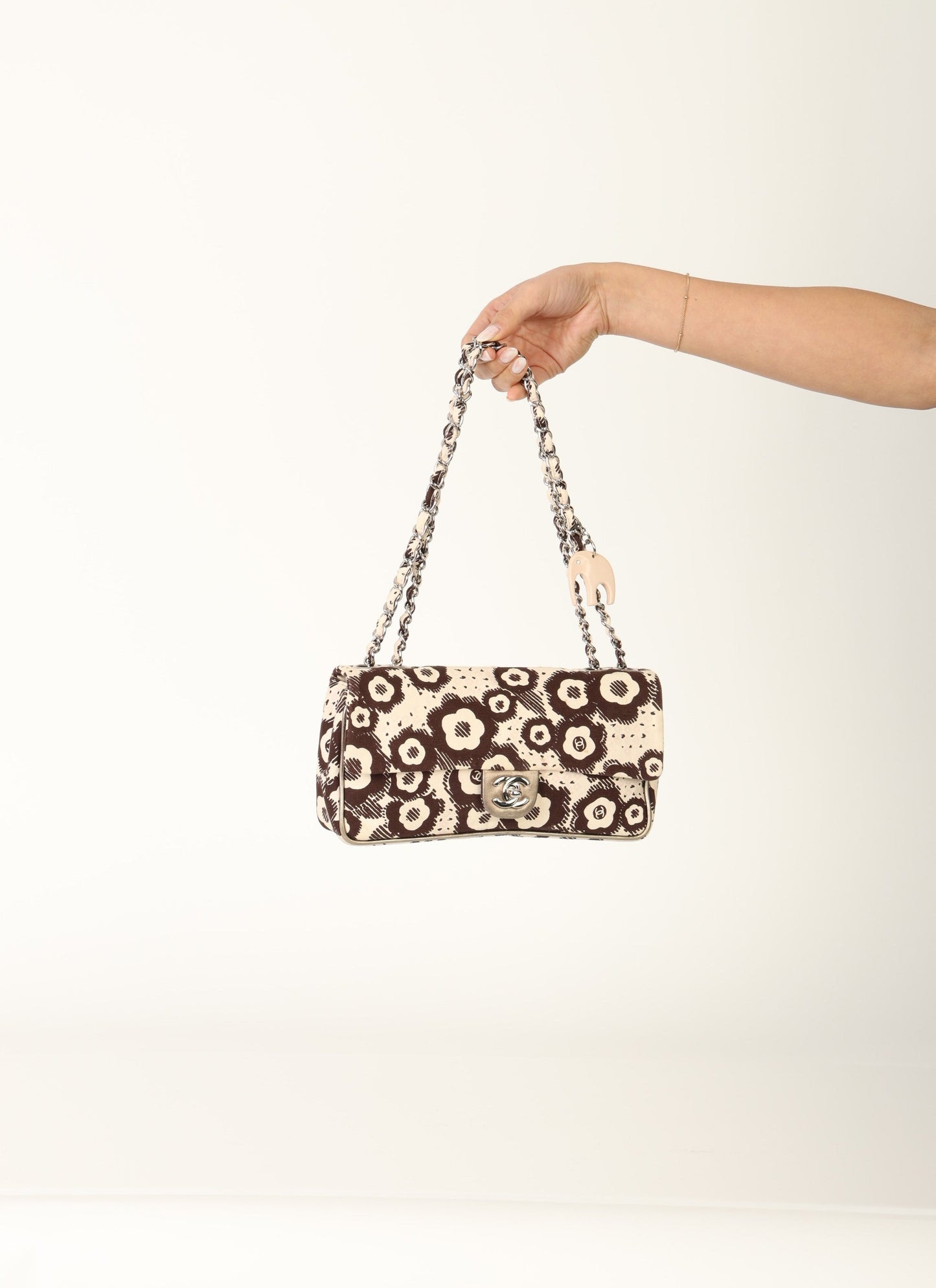 Chanel 2005 Canvas Camellia East West Flap