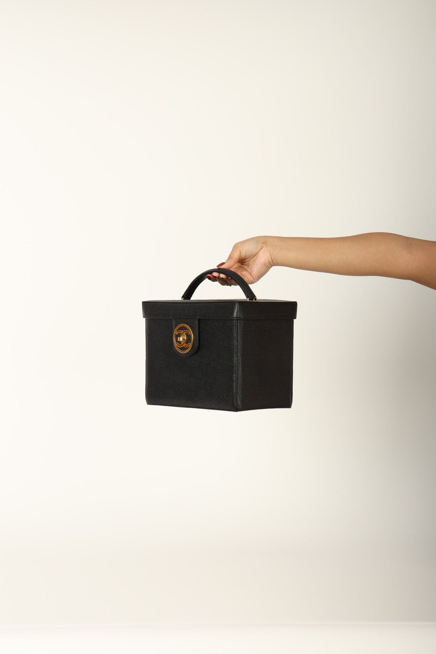 Chanel 1994 Caviar Double Sided Turnlock Vanity