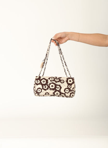 Chanel 2005 Canvas Camellia East West Flap