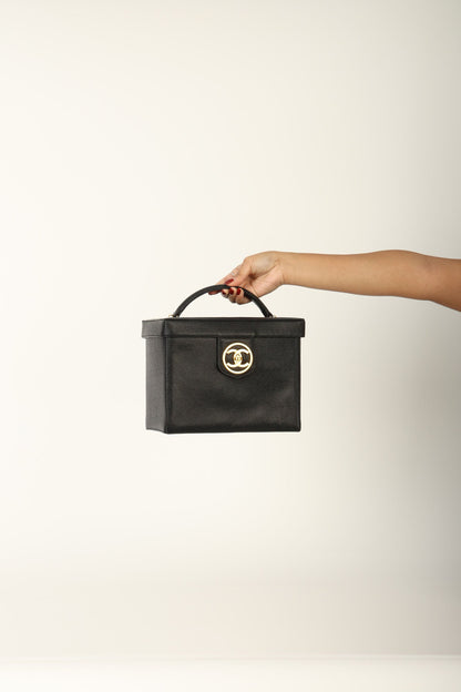 Chanel 1994 Caviar Double Sided Turnlock Vanity