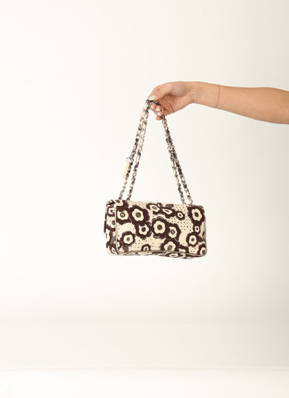 Chanel 2005 Canvas Camellia East West Flap