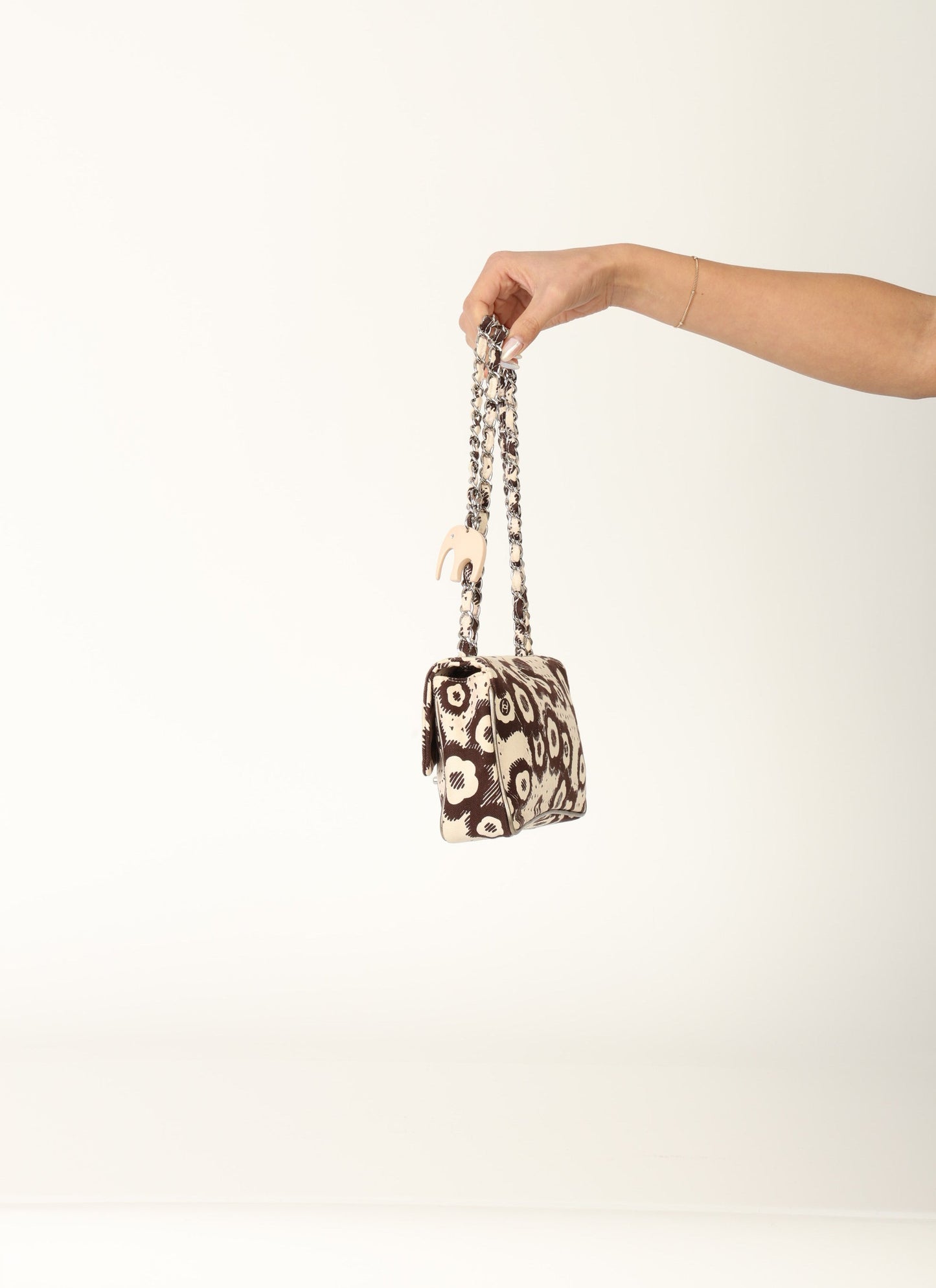 Chanel 2005 Canvas Camellia East West Flap
