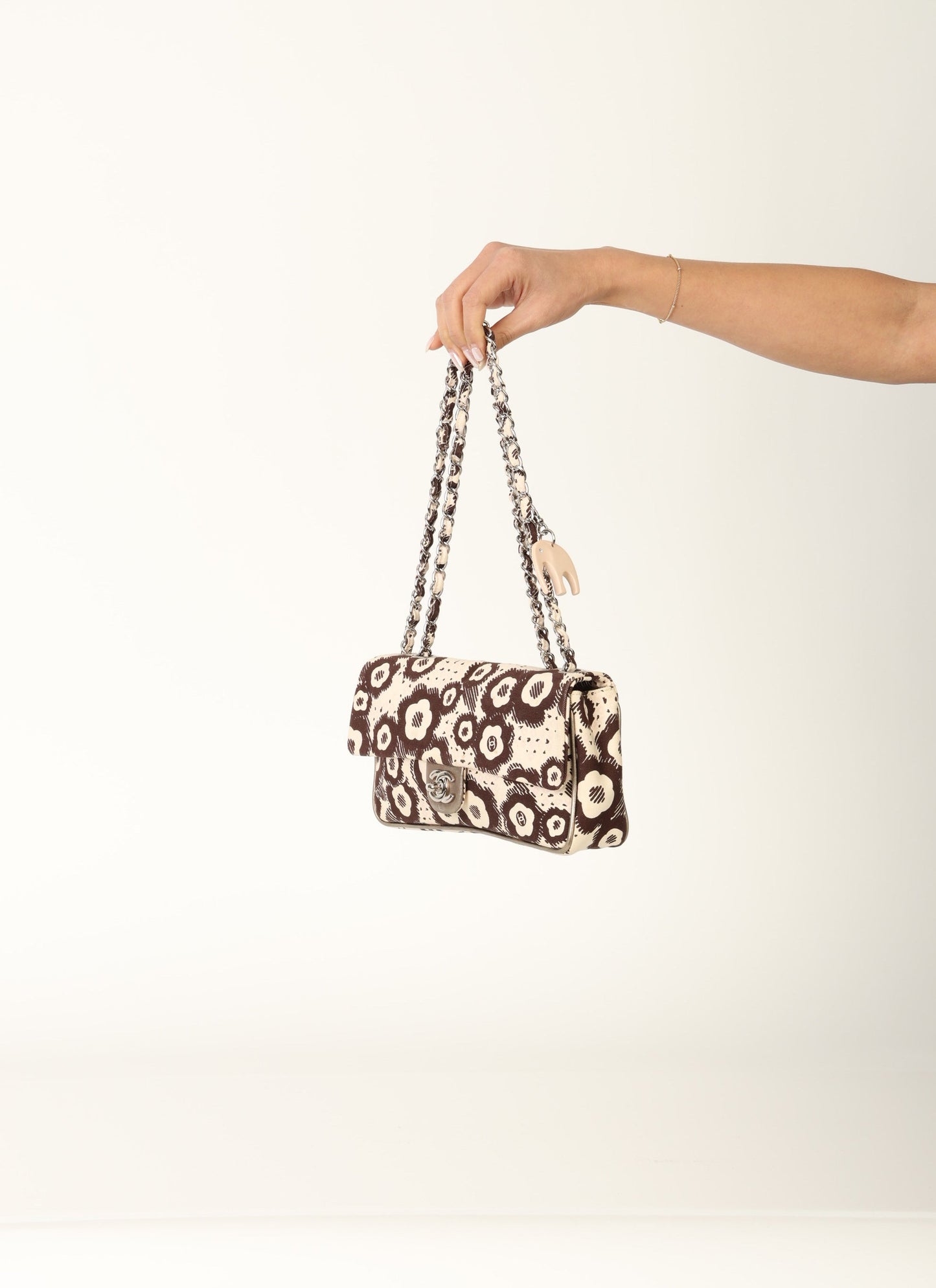 Chanel 2005 Canvas Camellia East West Flap