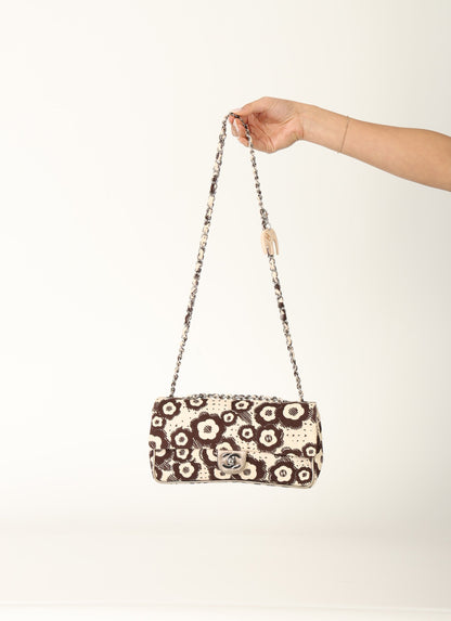 Chanel 2005 Canvas Camellia East West Flap