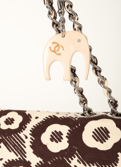 Chanel 2005 Canvas Camellia East West Flap
