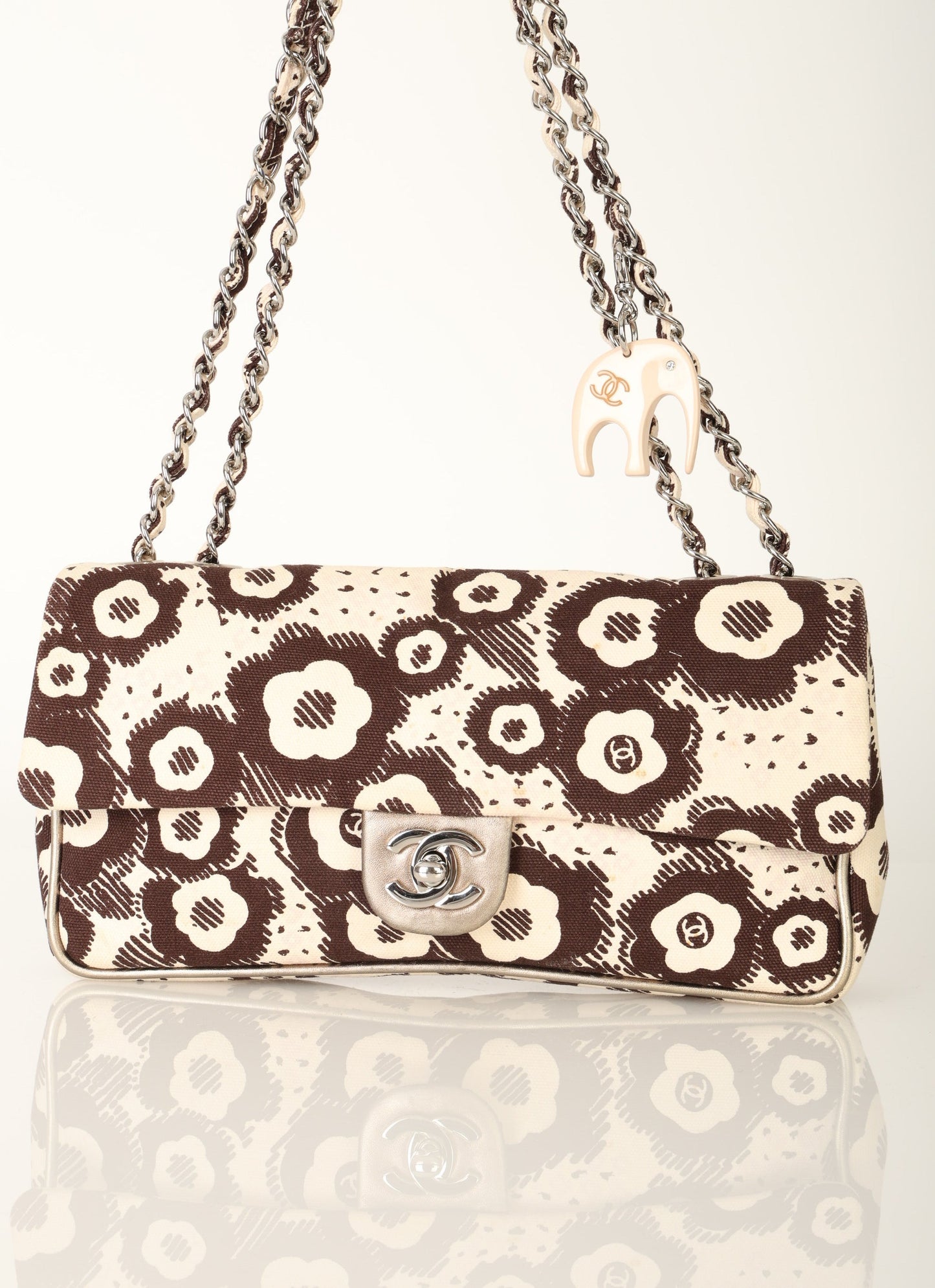 Chanel 2005 Canvas Camellia East West Flap