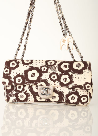Chanel 2005 Canvas Camellia East West Flap