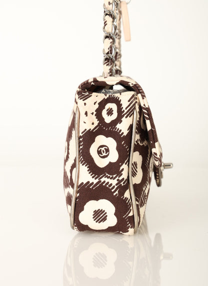 Chanel 2005 Canvas Camellia East West Flap