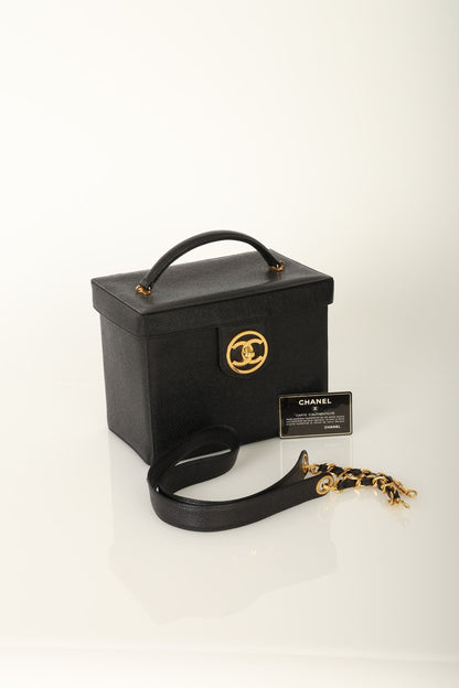 Chanel 1994 Caviar Double Sided Turnlock Vanity