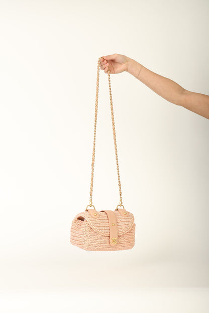 Chanel 2005 Raffia Chain Shoulder Bag