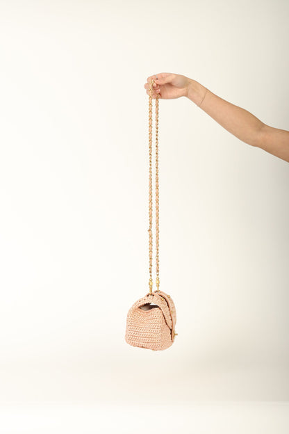Chanel 2005 Raffia Chain Shoulder Bag
