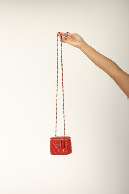 Chanel 2020 Lambskin Mini Red Vanity
