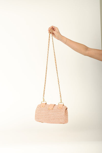 Chanel 2005 Raffia Chain Shoulder Bag