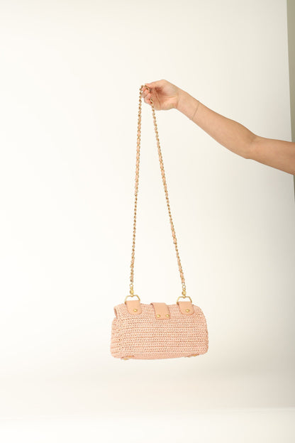 Chanel 2005 Raffia Chain Shoulder Bag