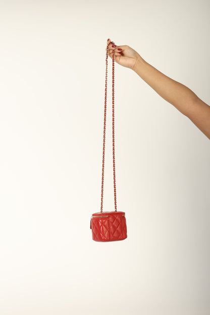Chanel 2020 Lambskin Mini Red Vanity