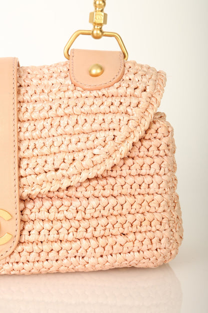 Chanel 2005 Raffia Chain Shoulder Bag