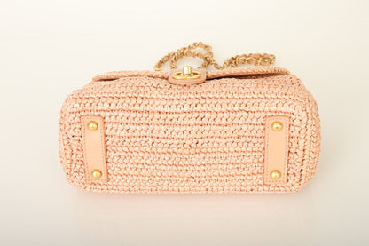 Chanel 2005 Raffia Chain Shoulder Bag