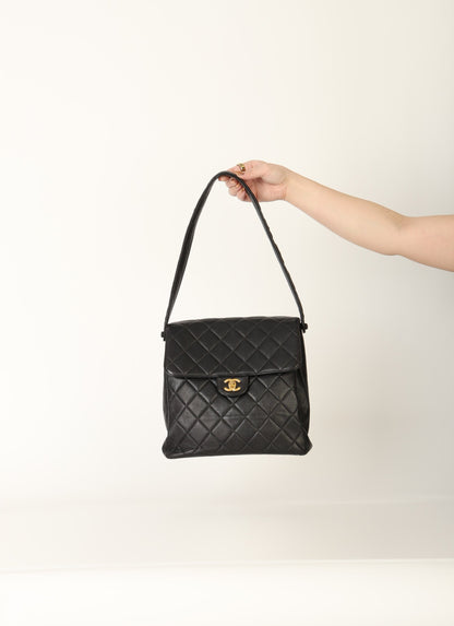 Chanel Caviar Double Turnlock Shoulder Bag