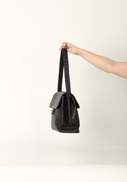 Chanel Caviar Double Turnlock Shoulder Bag