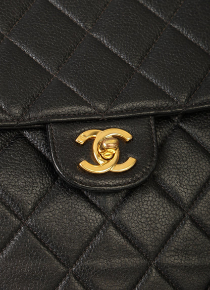Chanel Caviar Double Turnlock Shoulder Bag