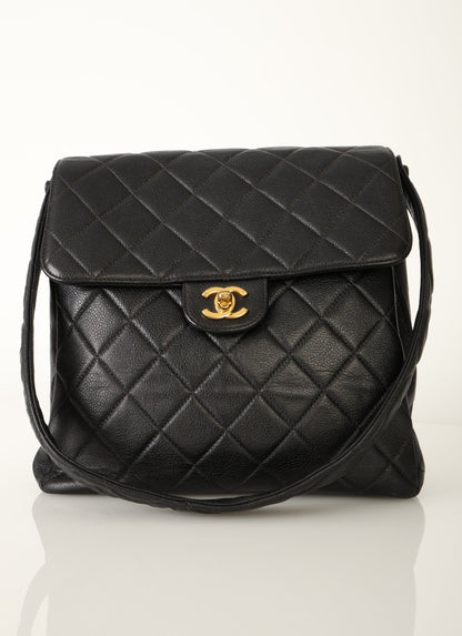 Chanel Caviar Double Turnlock Shoulder Bag