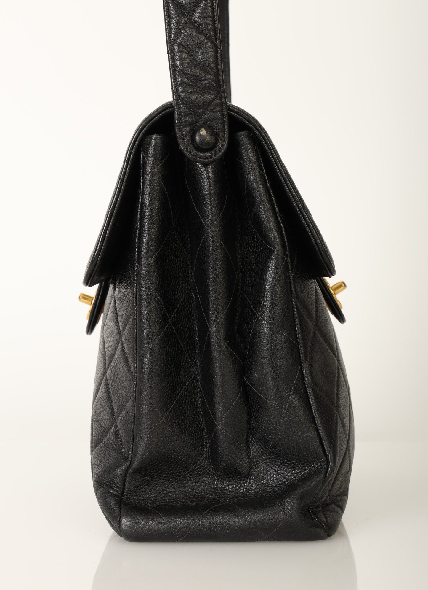 Chanel Caviar Double Turnlock Shoulder Bag
