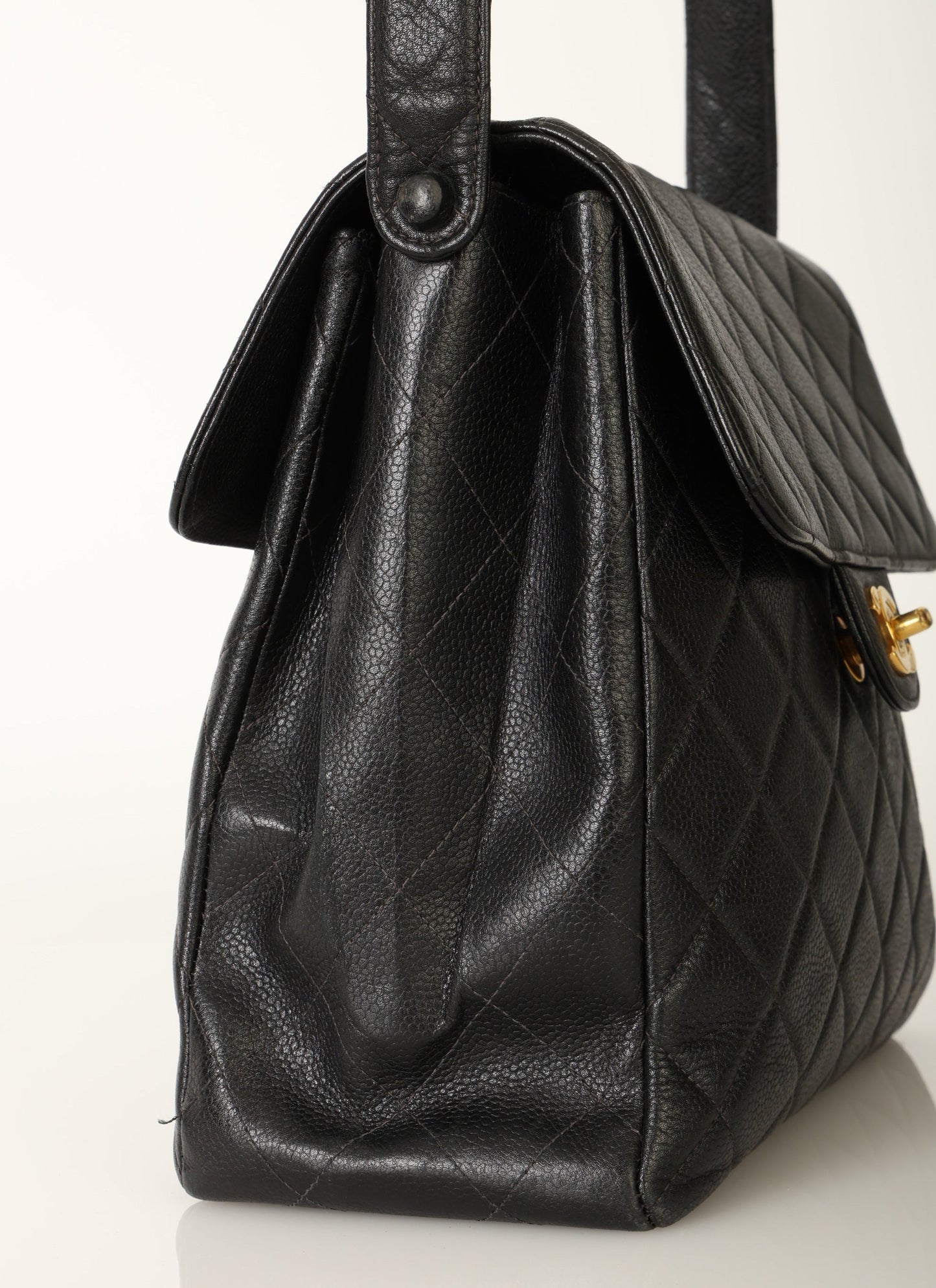 Chanel Caviar Double Turnlock Shoulder Bag