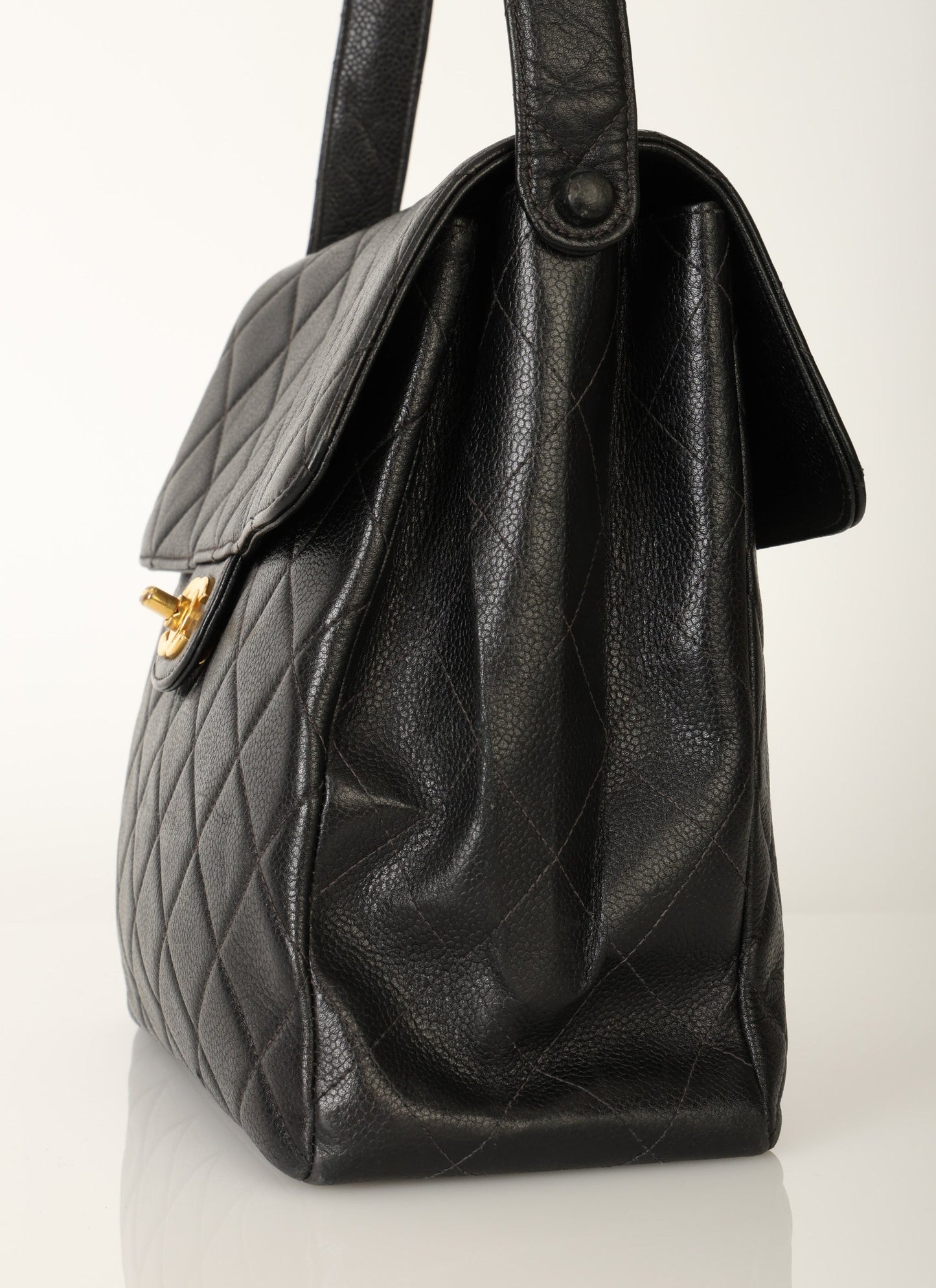 Chanel Caviar Double Turnlock Shoulder Bag