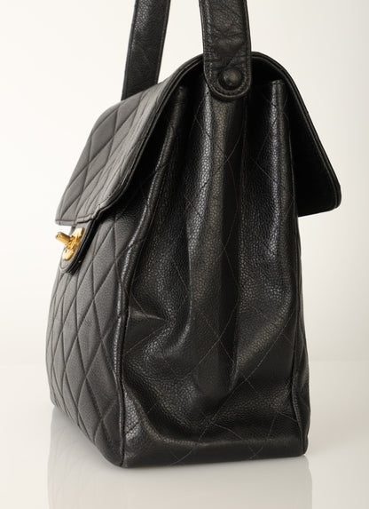 Chanel Caviar Double Turnlock Shoulder Bag