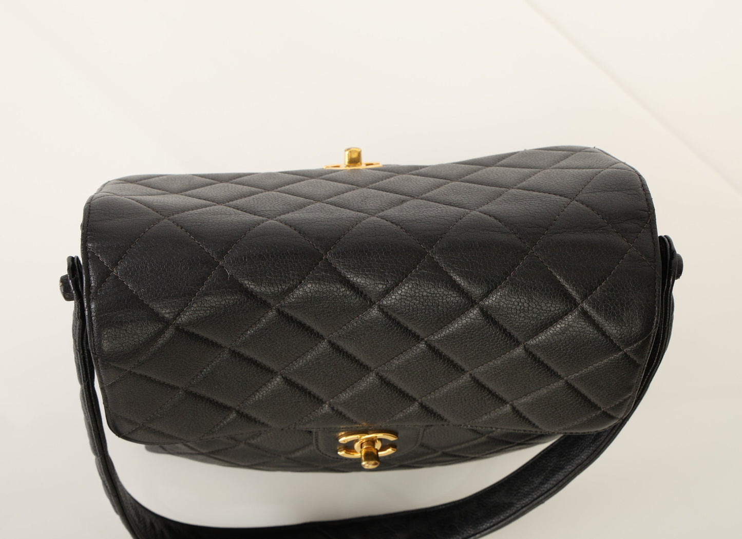 Chanel Caviar Double Turnlock Shoulder Bag