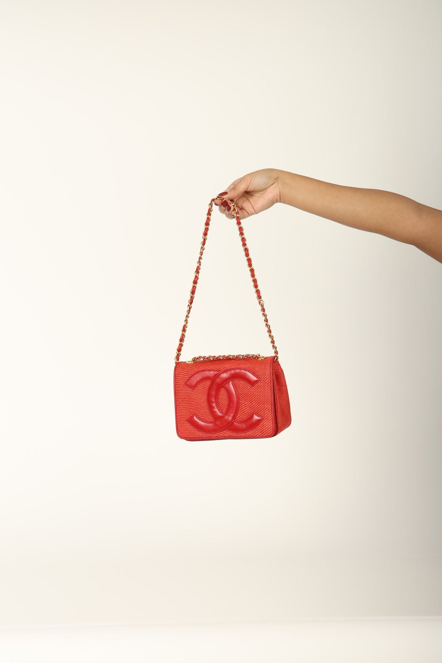 Extremely Rare Chanel Raffia Timeless Mini Full Flap