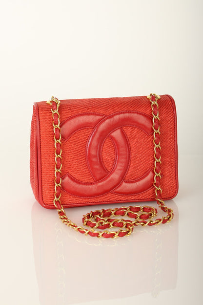 Extremely Rare Chanel Raffia Timeless Mini Full Flap