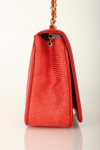 Extremely Rare Chanel Raffia Timeless Mini Full Flap