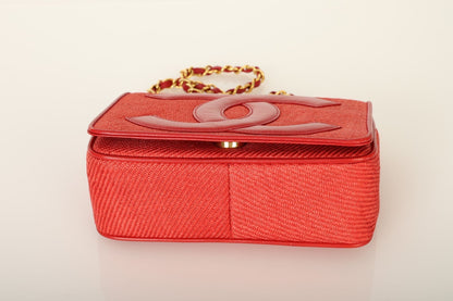 Extremely Rare Chanel Raffia Timeless Mini Full Flap