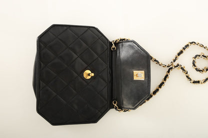 Extremely Rare Chanel 1989 Lambskin Octagon Mini Bag