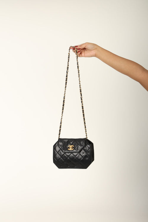 Extremely Rare Chanel 1989 Lambskin Octagon Mini Bag