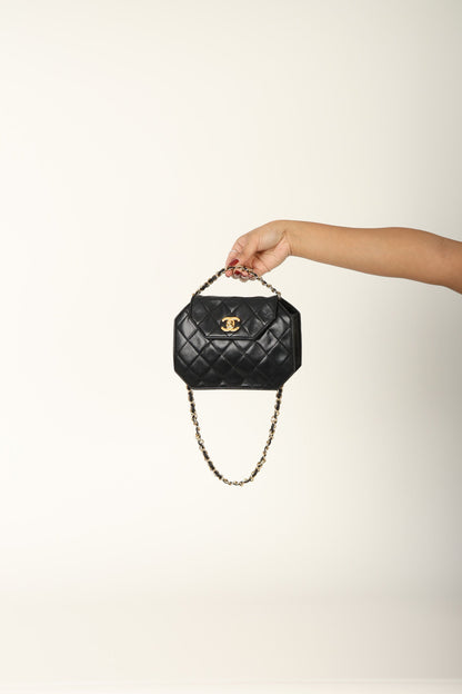 Extremely Rare Chanel 1989 Lambskin Octagon Mini Bag