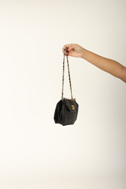 Extremely Rare Chanel 1989 Lambskin Octagon Mini Bag