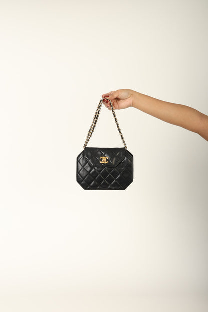 Extremely Rare Chanel 1989 Lambskin Octagon Mini Bag