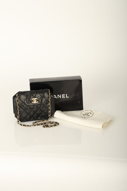Extremely Rare Chanel 1989 Lambskin Octagon Mini Bag