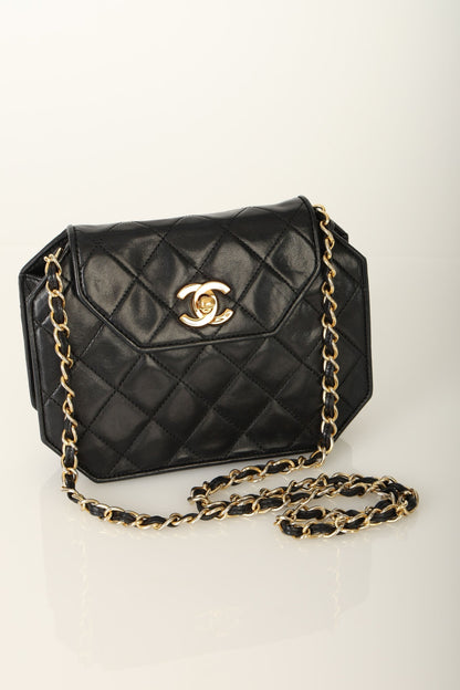 Extremely Rare Chanel 1989 Lambskin Octagon Mini Bag